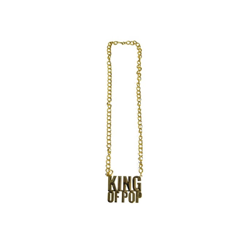 collier métallique doré king of pop