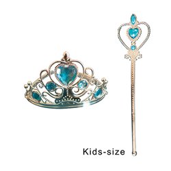 set de princesse enfant argent et pierres bleu 2pcs