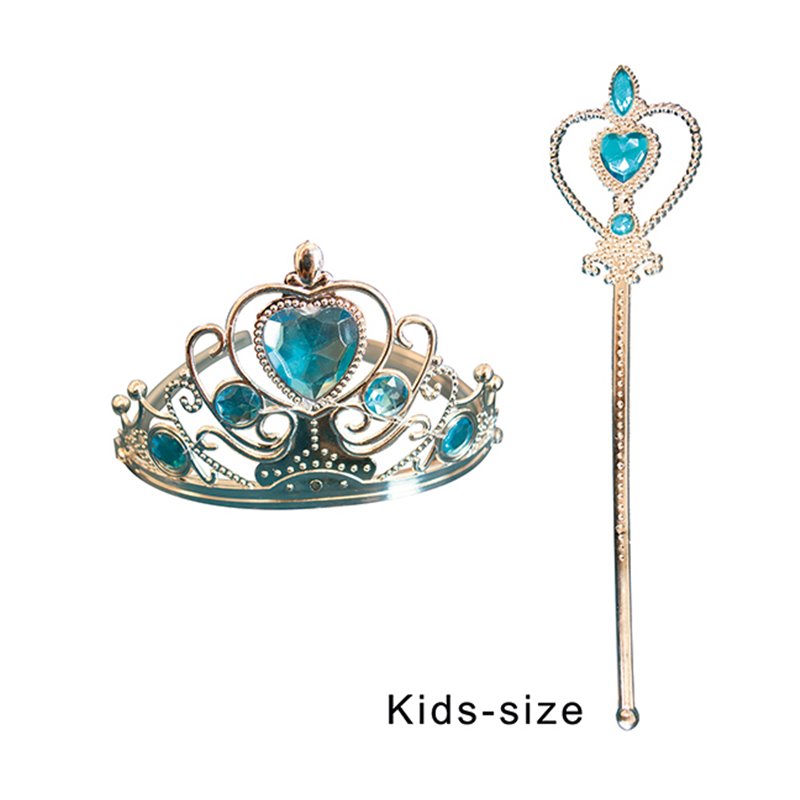 set de princesse enfant argent et pierres bleu 2pcs