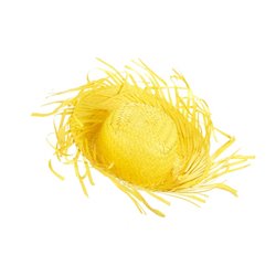 chapeau de paille avec franges jaune adulte