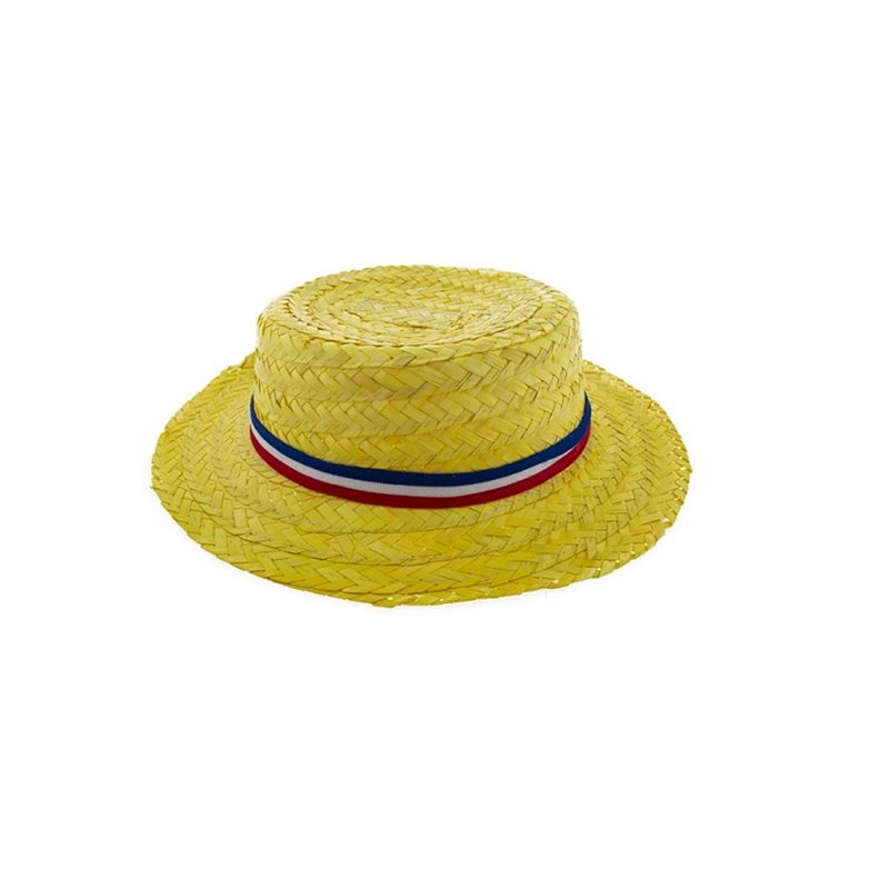 chapeau canotier avec ruban france adulte 32x8cm