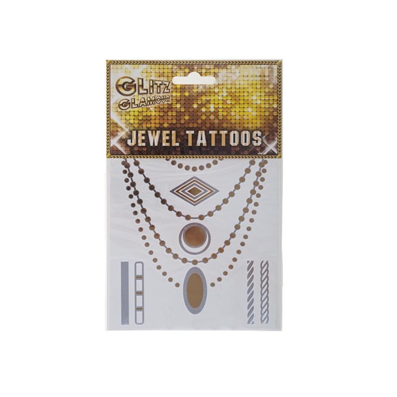 carte tatouages temporaires bijoux or et argent