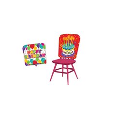 housse de chaise motif "happy birthday" mix 48x38cm