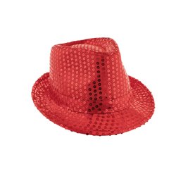 chapeau tribly à sequins rouge