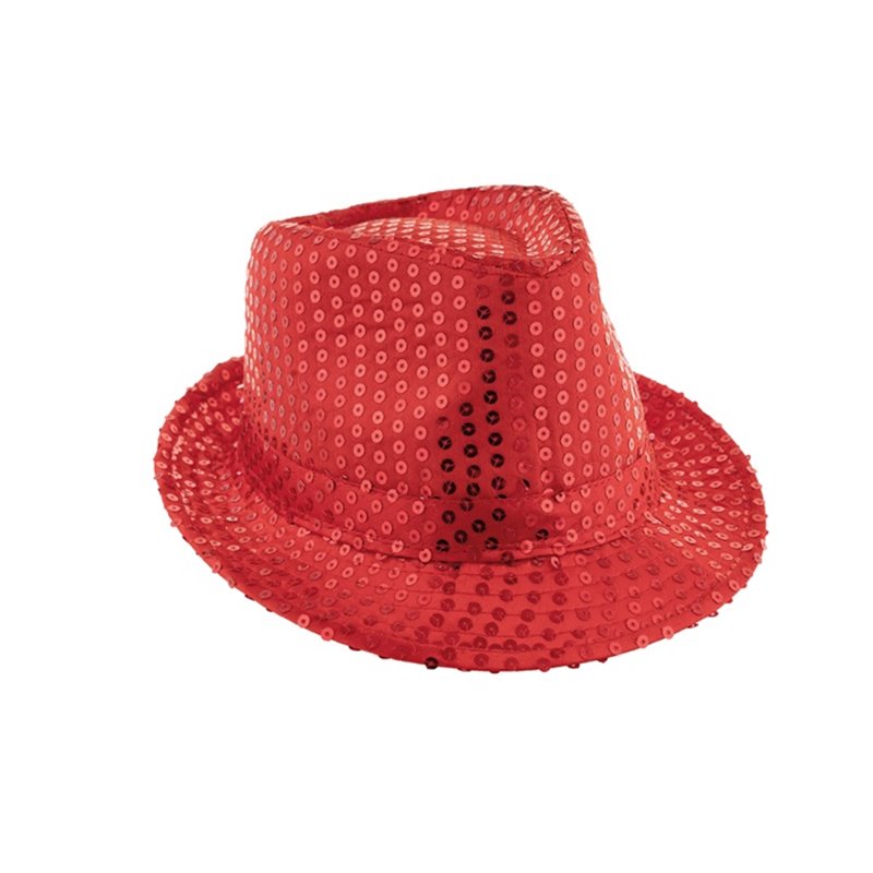 chapeau tribly à sequins rouge