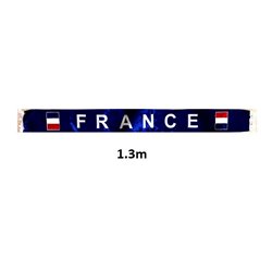 écharpe légère satinée bleu motif france 1.3m