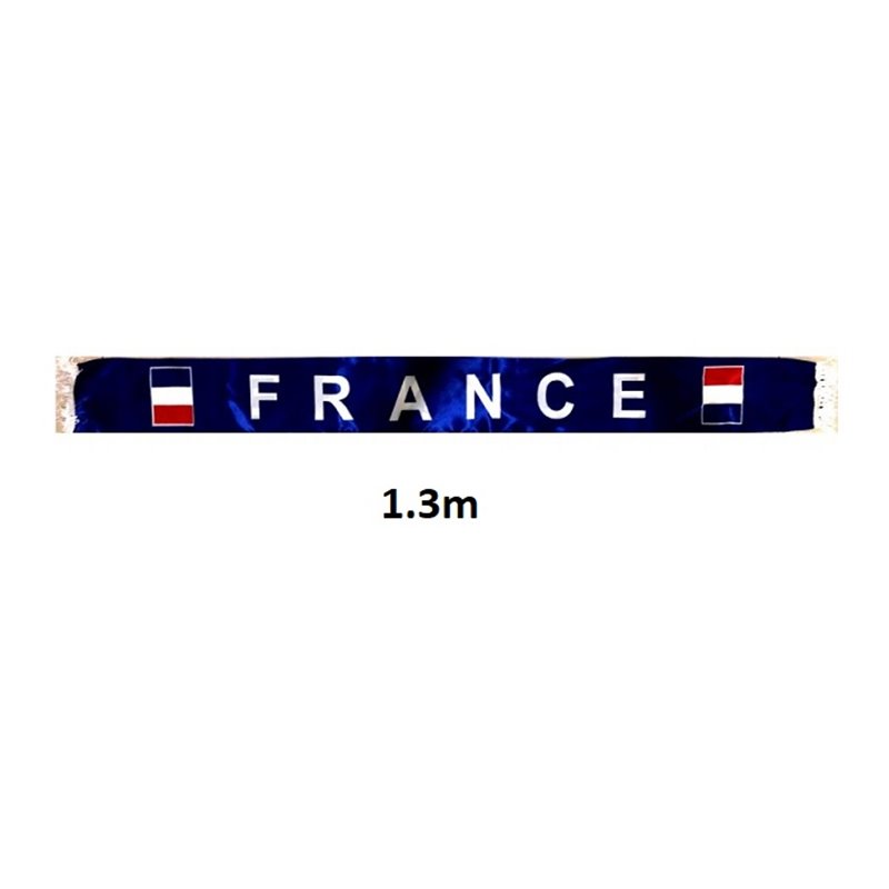 écharpe légère satinée bleu motif france 1.3m