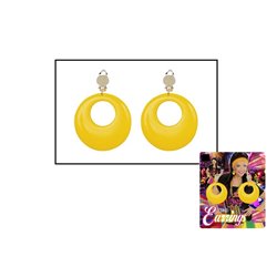 paire de boucles d'oreilles neon fluo avec clips jaune