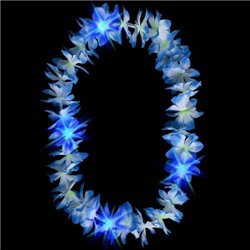 collier de fleurs lumineux led bleu