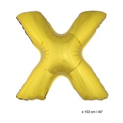 ballon lettre "x" en aluminium 1m or