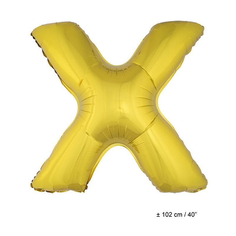 ballon lettre "x" en aluminium 1m or