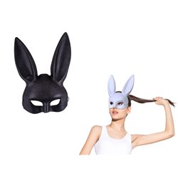 demi masque coque paillettes lapin noir adulte