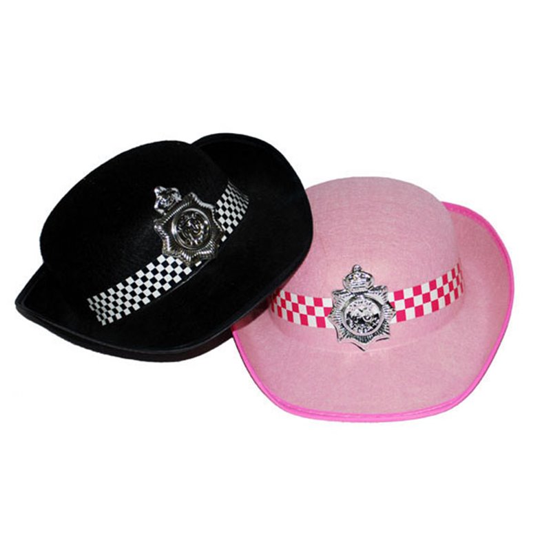 chapeau de police femme en feutrine noir