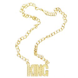 collier métallique doré king