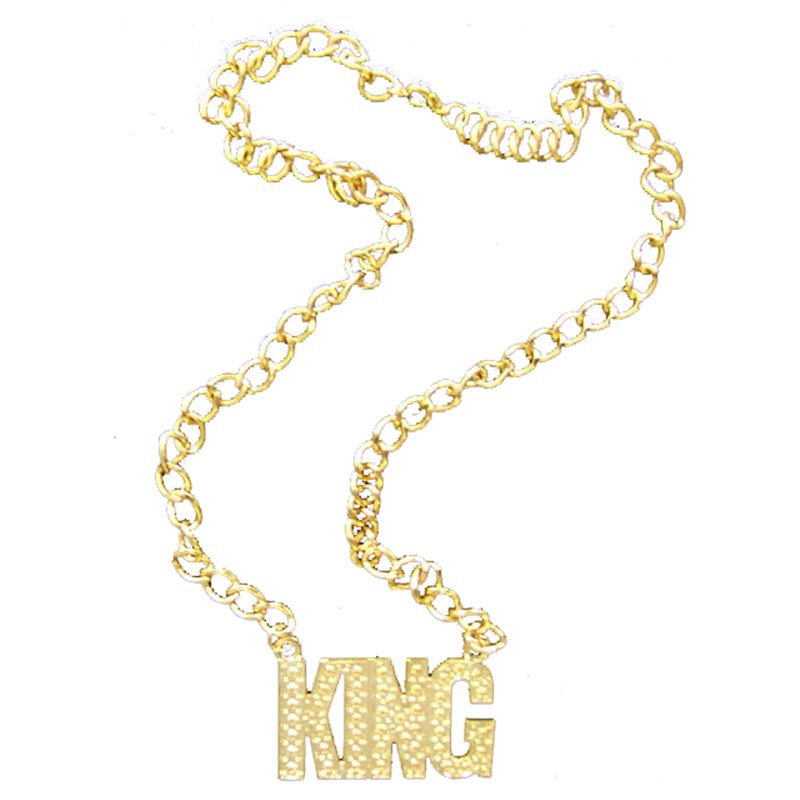 collier métallique doré king