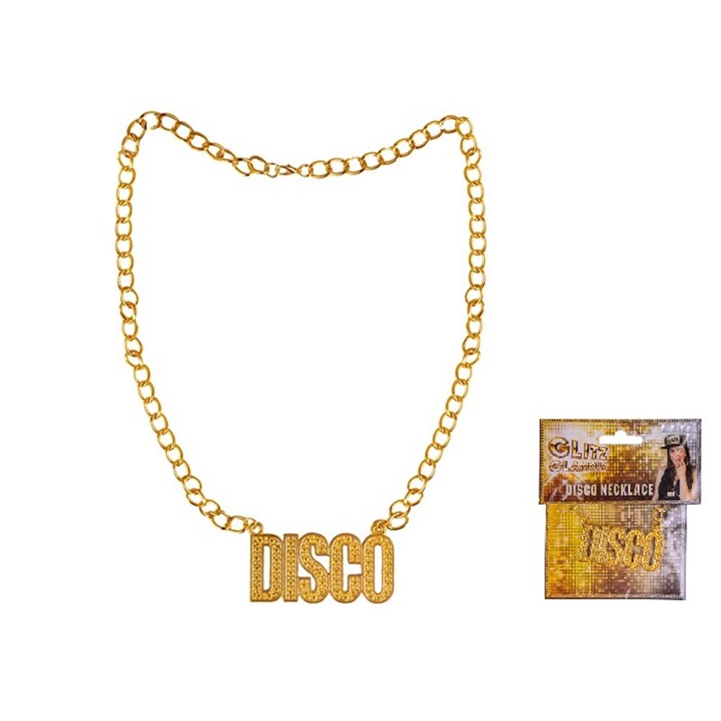 collier métallique doré disco