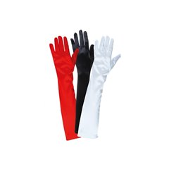 paire de gants longs satinés noir 40cm