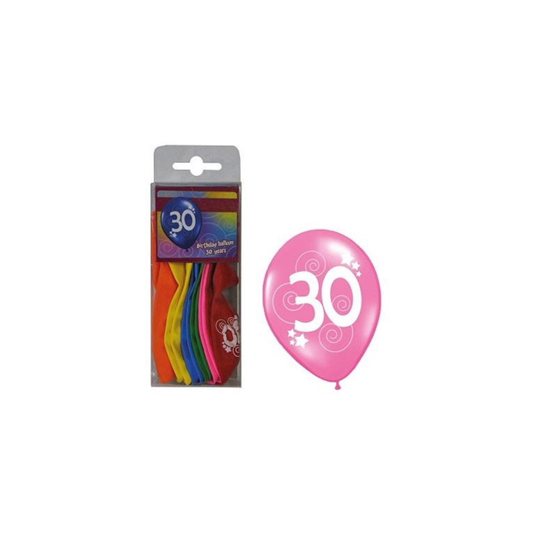 lot de 12 ballons 30 ans mix 30cm