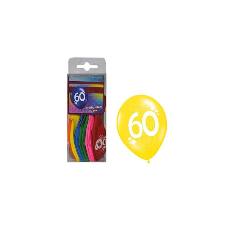 lot de 12 ballons motif "60ans" mix 30cm