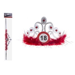 diadème couronne strass & plumes anniversaire 18 ans