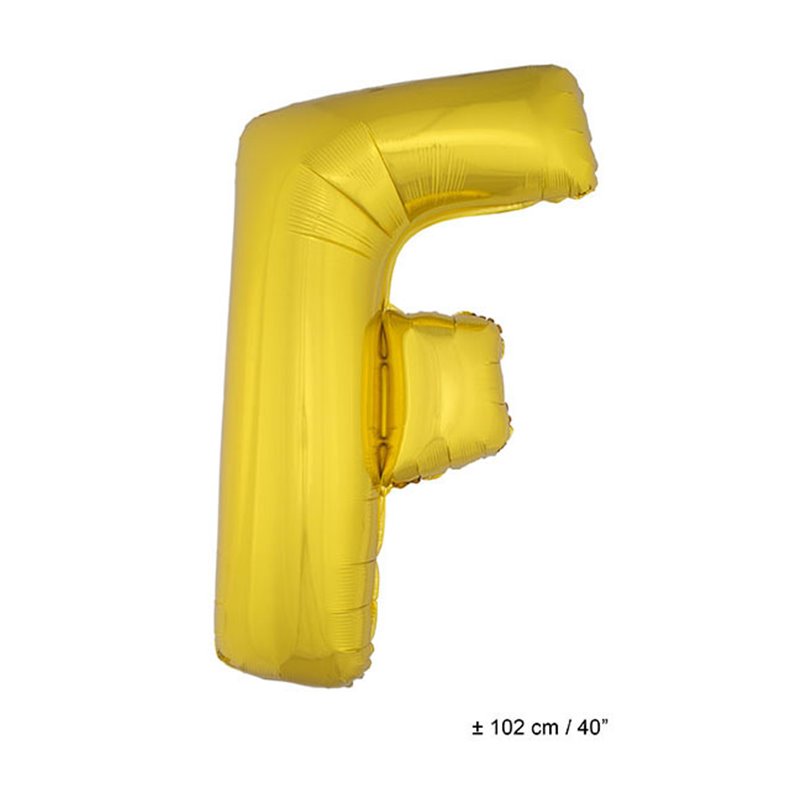 ballon lettre "f" en aluminium 1m or