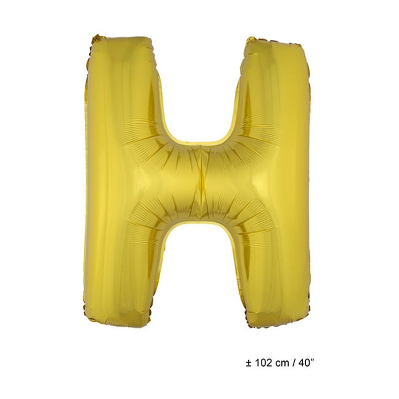 ballon lettre "h" en aluminium 1m or