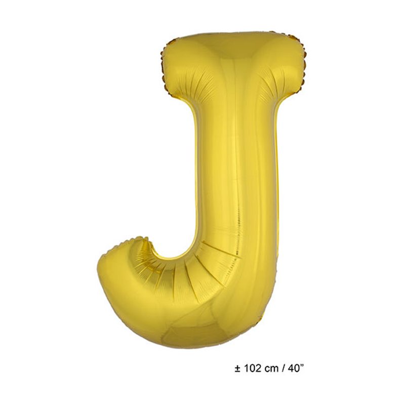 ballon lettre "j" en aluminium 1m or