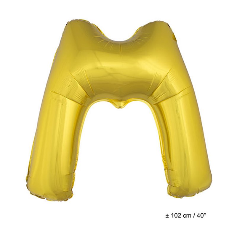 ballon lettre "m" en aluminium 1m or