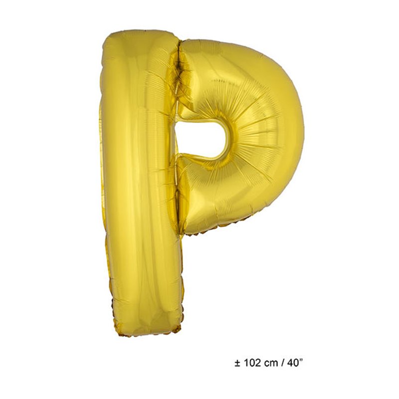 ballon lettre "p" en aluminium 1m or