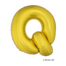 ballon lettre "q" en aluminium 1m or