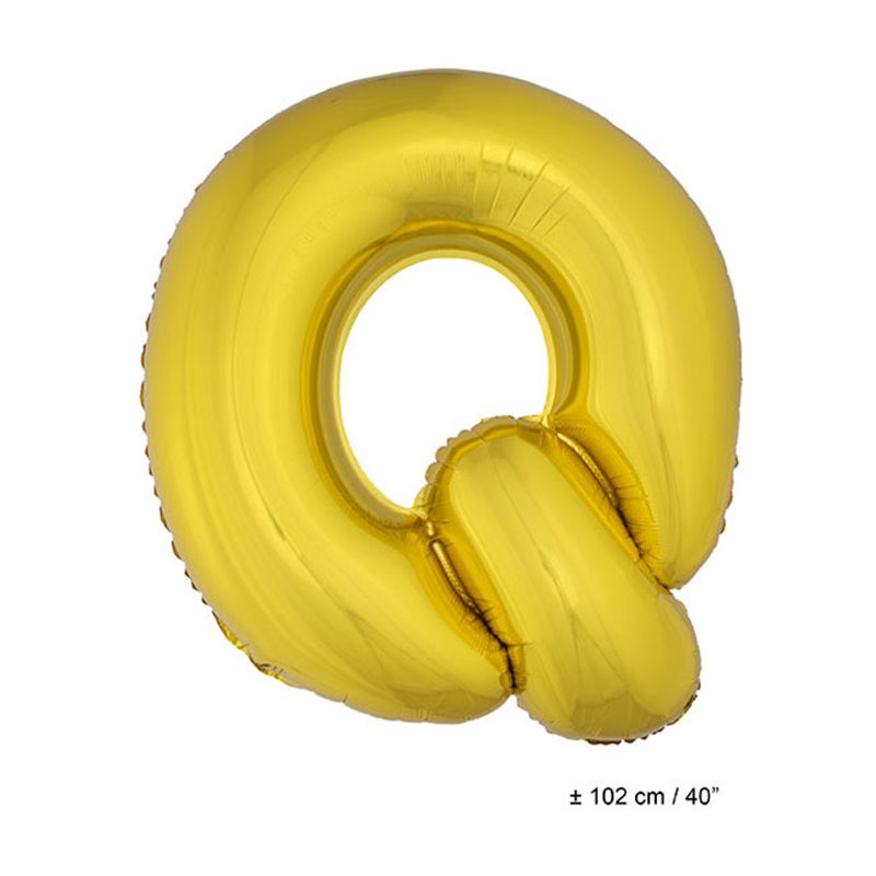 ballon lettre "q" en aluminium 1m or