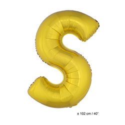 ballon lettre "s" en aluminium 1m or