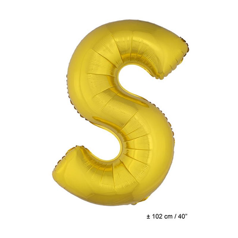 ballon lettre "s" en aluminium 1m or