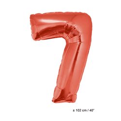 ballon chiffre "7" en aluminium rouge 1m