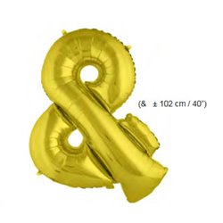 ballon symbole "&" en aluminium 1m or