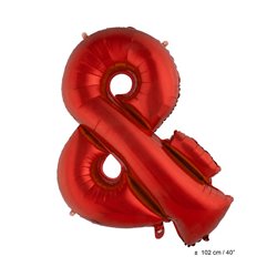 ballon symbole "&" en aluminium 1m rouge