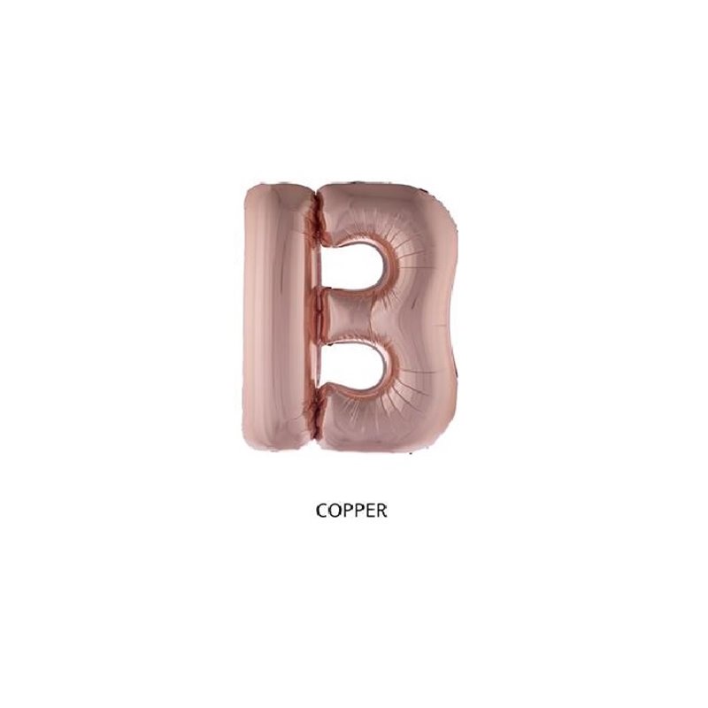 ballon lettre "b" en aluminium 1m cuivre