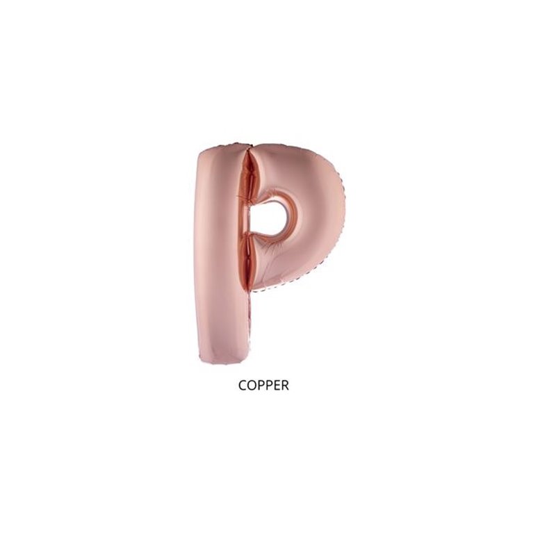 ballon lettre "p" en aluminium 1m cuivre