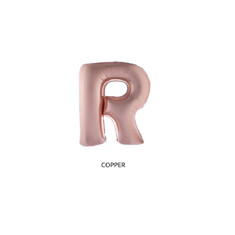 ballon lettre "r" en aluminium 1m cuivre