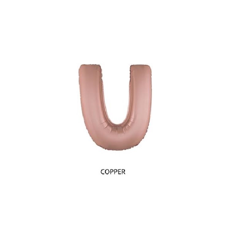 ballon lettre "u" en aluminium 1m cuivre