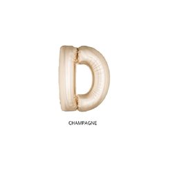 ballon lettre "d" en aluminium 1m champagne