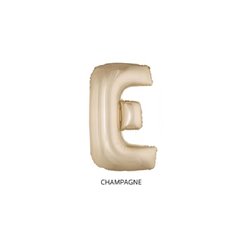 ballon lettre "e" en aluminium 1m champagne