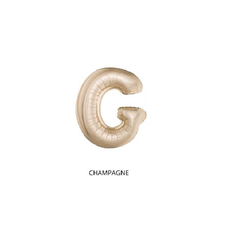 ballon lettre "g" en aluminium 1m champagne