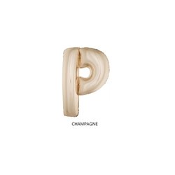 ballon lettre "p" en aluminium 1m champagne