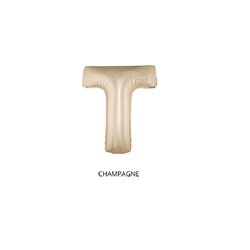 ballon lettre "t" en aluminium 1m champagne