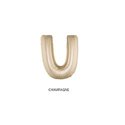 ballon lettre "u" en aluminium 1m champagne