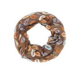 foulard tube motif lèvre brun/orange/bleu