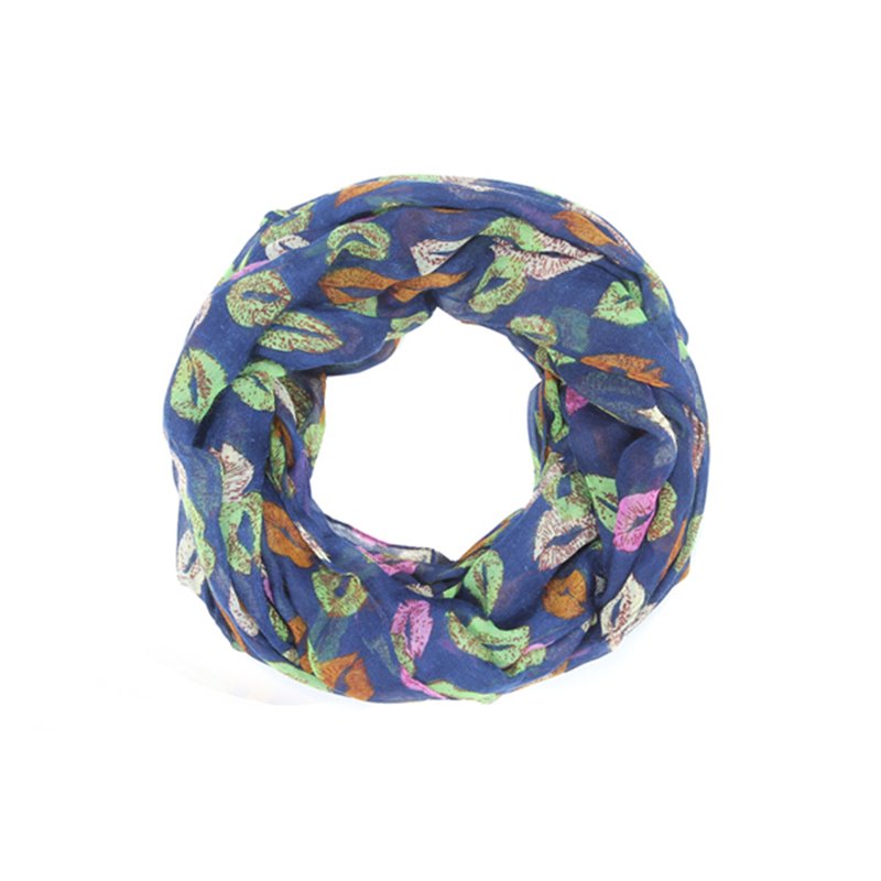 foulard tube motif lèvre bleu/vert/orange