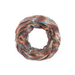 foulard tube motif cachemire brun/bleu