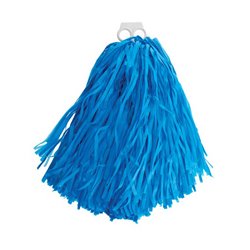 paire de pompons avec anneaux bleu 80gr